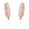 Pendientes de plata dorados en oro rosa, con forma de pluma, "Feather" de Luxenter.
