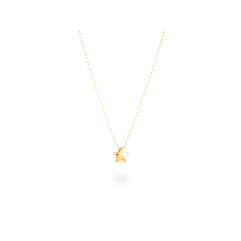Colgante de plata dorada en forma de estrella con cadena incluida, "Stella" de Luxenter.