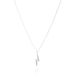 Colgante de plata rodiada, en forma de rayo, "Ray" de Luxenter (cadena incluida).