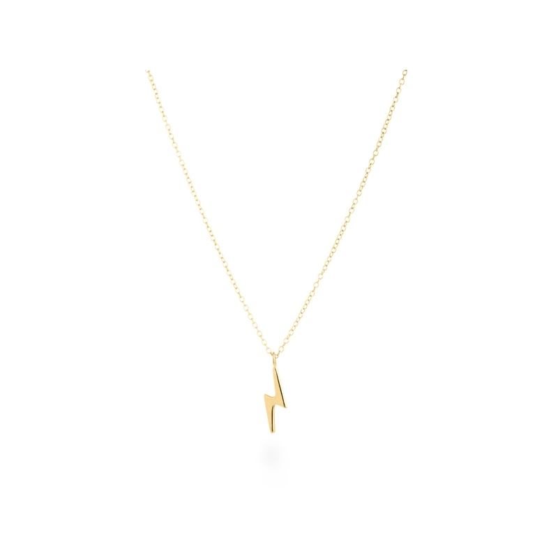 Colgante de plata dorado en oro amarillo, en forma de rayo, "Ray" de Luxenter (cadena incluida).
