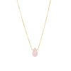 Colgante de cuarzo rosa en cadena de plata chapada en oro amarillo, "Qari" de Luxenter.