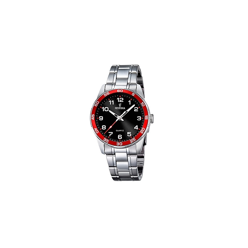 Reloj Festina "Trend" para niño o cadete, con esfera negra y detalles rojos F16905/3