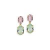 Pendientes de plata dorado en oro con piedras de colores Swarovski®, de Maximo Betro.