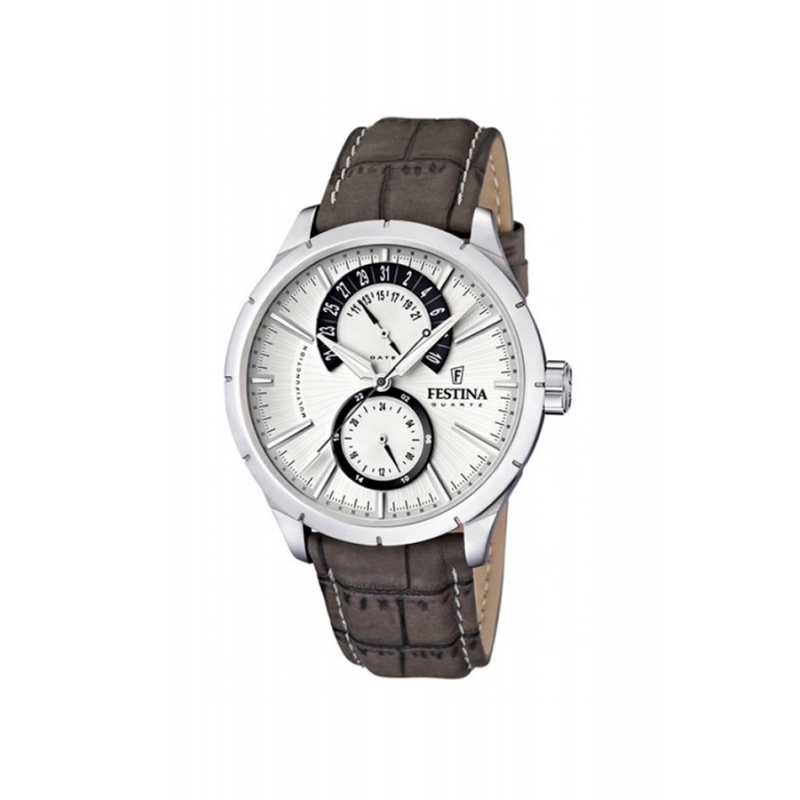 Reloj Festina de hombre "Retro" de caja acero multifunción con correa de piel F16573/2
