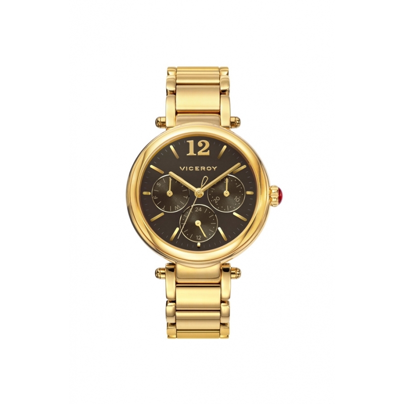 Reloj Viceroy "Penolope Cruz" para mujer, multifunción dorado en oro amarillo 471056-45
