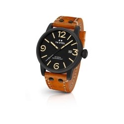 Reloj Tw Steel de hombre "Maverick" con 45 mm., chapado en negro y correa marrón MS31
