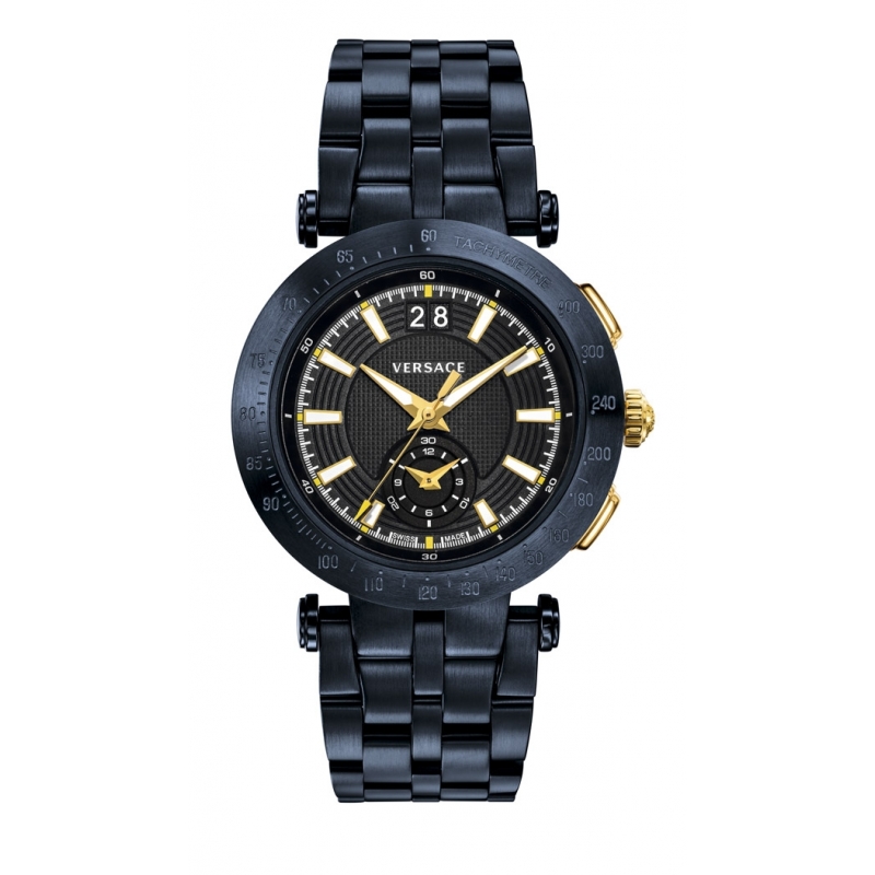 Reloj Versace de hombre "V-Race Sport" en acero chapado azul y detalles dorados VAH05 0016