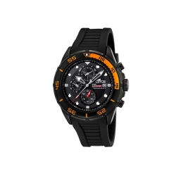 Reloj Lotus de hombre con cronógrafo, en negro con detalles naranja 15678/4