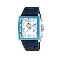 Reloj Lotus de mujer rectangular con correa de silicona azul 15750/5