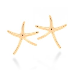 Pendientes de acero dorado en oro amarillo, en forma de estrella, "Amiri" de Luxenter.