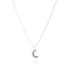 Colgante de plata rodiada en forma de luna, cadena incluida, "Crescent" de Luxenter.