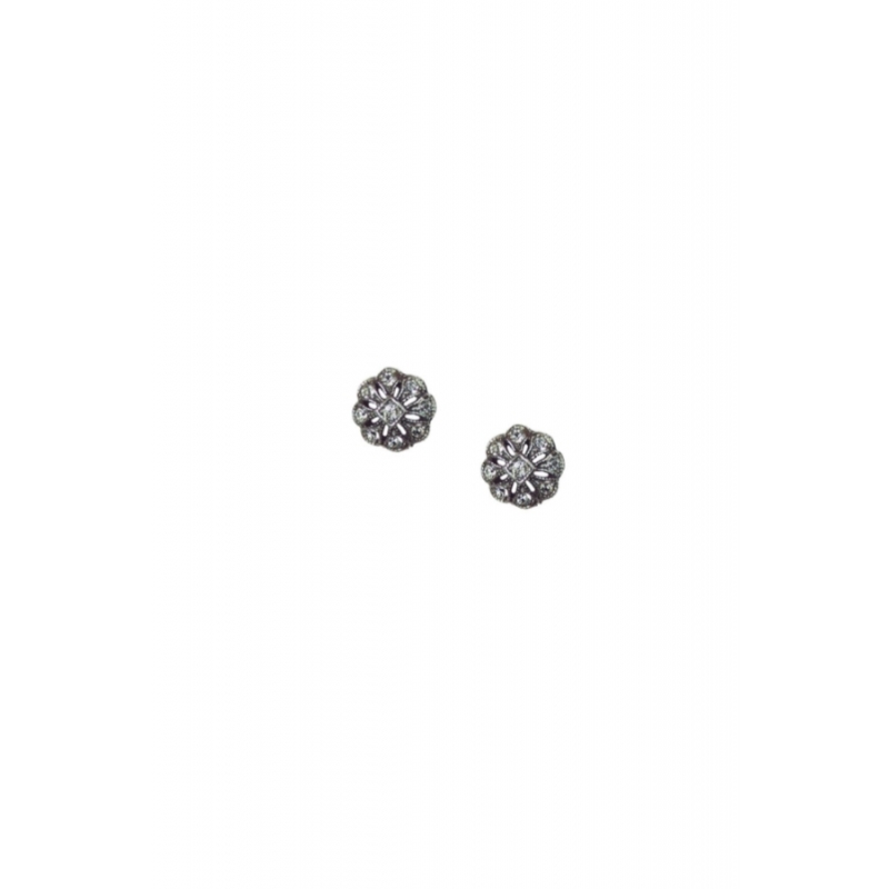 Pendientes de plata envejecida con piedras Swarovski® para novias, de Antara.