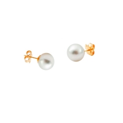 Pendientes de perlas para niña con oro 18 quilates