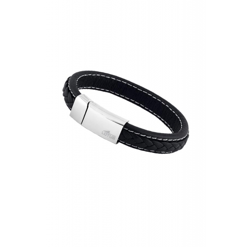 Pulsera de piel y acero para hombre, de Lotus Style.