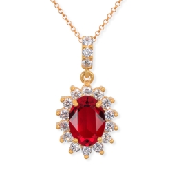 Colgante clásico de plata chapada, con piedras Swarovski®, de Maximo Betro.