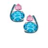Pendientes de plata rodiada con piedras en aguamarina y zafiro Swarovski®, de Maximo Betro.