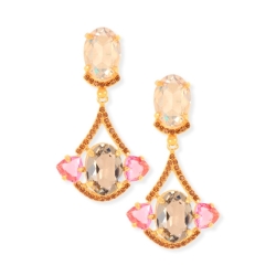 Pendientes largos de plata de estilo vintage, con piedras Swarovski®, de Maximo Betro.