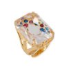 Anillo de plata chapado en oro amarillo con piedras Swarovski®, de Maximo Betro.