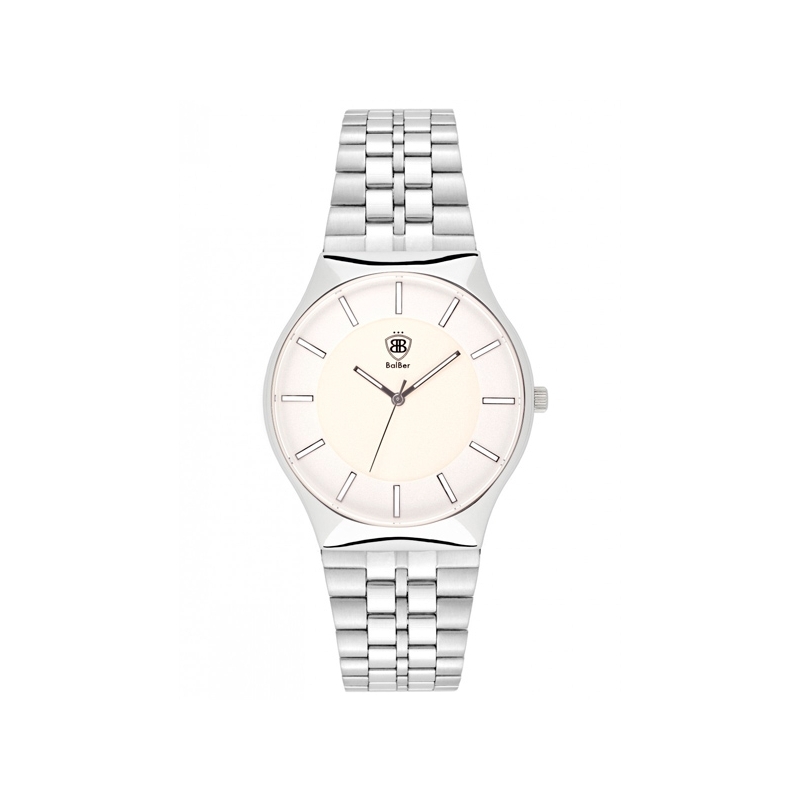 Reloj Balber unisex "Luminer" en acero con esfera blanco, de estilo vintage.