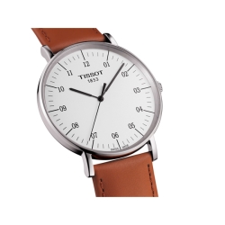 Reloj Tissot de caballero "Everytime Big" de estilo clásico, con correa marrón T1096101603700.