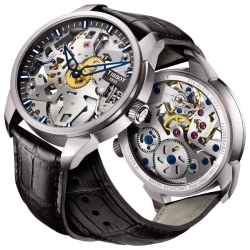 Reloj Tissot de cuerda tipo skeleton T-Complication, con maquinaria vista, para hombre T0704051641100.
