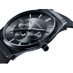 Reloj Viceroy para hombre "Air Collection" con fase lunar y malla, chapado totalmente en negro 42245-57.