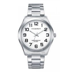 Reloj Viceroy de hombre en acero y esfera blanca, de gama básica 40513-04.