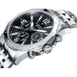 Reloj Viceroy de hombre con cronógrafo, de acero y esfera negra 40521-55.