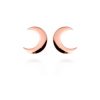 Pendientes con forma de luna en plata dorada en oro rosé, "Crescent" de Luxenter.
