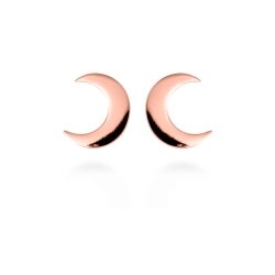 Pendientes con forma de luna en plata dorada en oro rosé, "Crescent" de Luxenter.