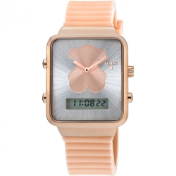 Reloj Tous I-Bear para mujer, dorado en rosé y de silicona 700350140.
