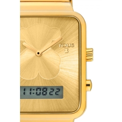 Reloj Tous I-Bear digital para mujer, dorado en oro amarillo con caja rectangular 700350125.