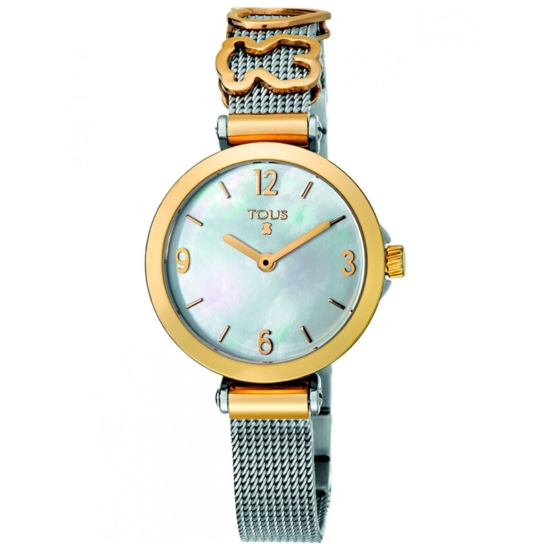 Reloj Tous "Icon Charms" en acero con detalles dorados en oro amarillo y esfera de nácar 700350165.