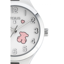 Reloj Tous de niña "Muffin" en acero con iconos en esfera de color rosa 700350045.