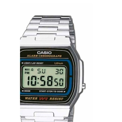 Reloj Casio tipo retro "Classic Collection" plateado A164WA-1VES.