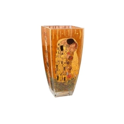 Jarrón de cristal Gustav Klimt "El Beso", de Goebel, con 30 cms de alto.