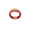 Anillo de caucho rojo con plata dorada en oro rosa y circonitas, de Terero.