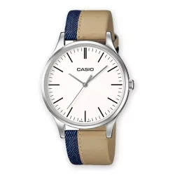 Reloj Casio para hombre con correa de doble color, vaquero y beige, ref. MTP-E133L-7EEF.