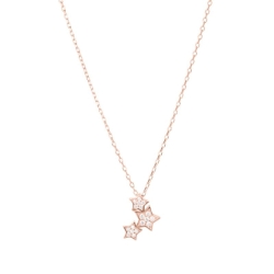 Colgante con forma de estrella de plata dorada en rosé y circonitas, "Familia" de Luxenter.