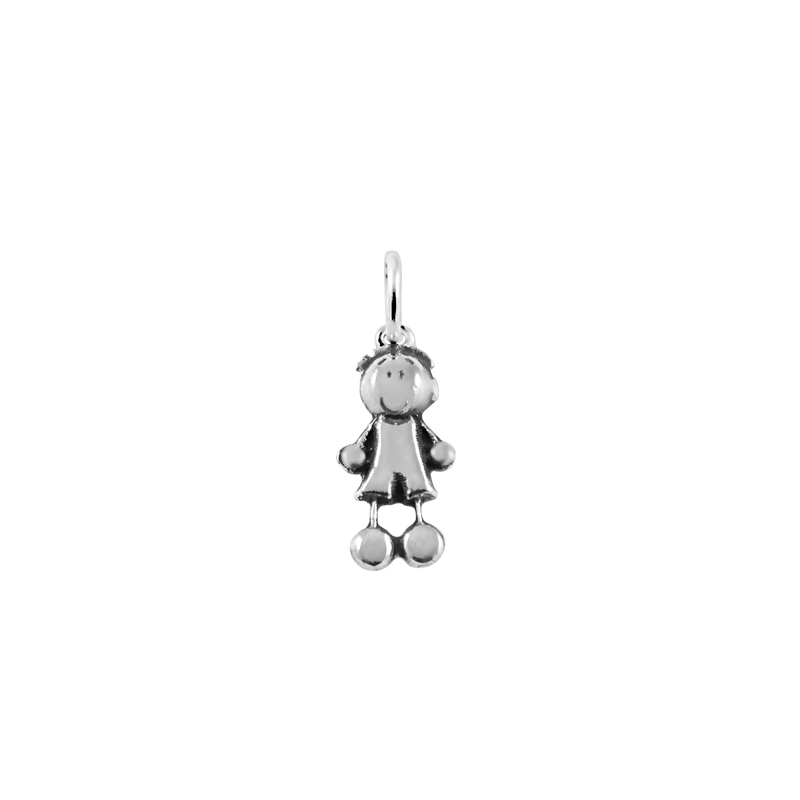 Colgante en plata de ley, con forma de niño, de Joyería Hago.