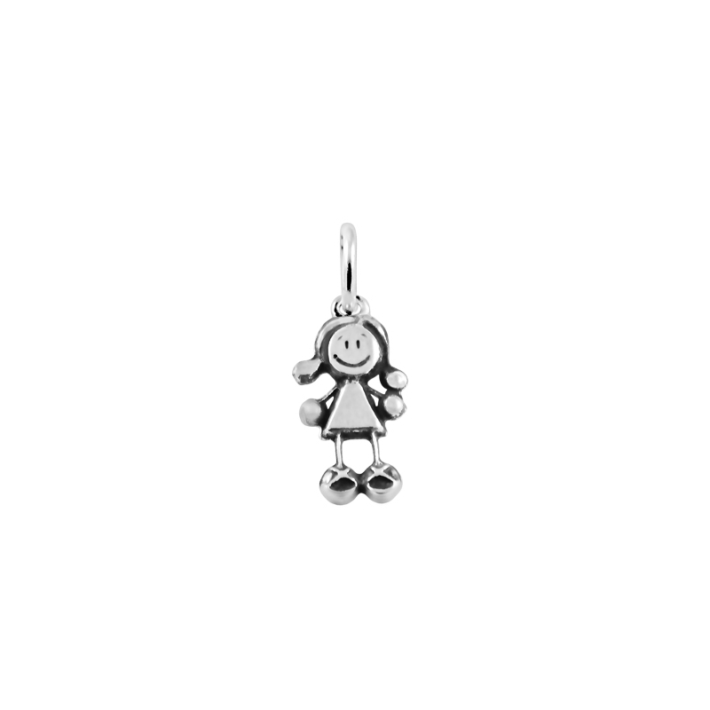 Colgante en plata de ley con forma de niña, de Joyería Hago.