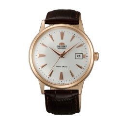 Reloj Orient automático de hombre, con caja dorada en oro rosé, de estilo retro, ref. AC00002W.