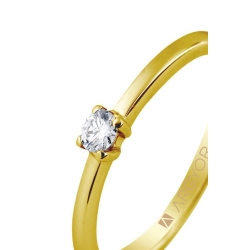 Solitario de oro amarillo con diamante de 0,10 quilates, de Argyor Compromiso.