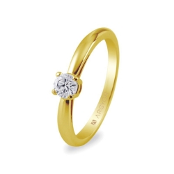 Solitario de oro para mujer con diamante de 0,16 ct., de Argyor Compromiso.