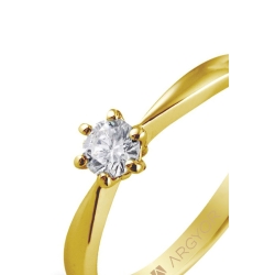 Solitario de oro amarillo con diamante de 0,25 quilates, de Argyor Compromiso.