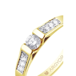 Anillo de oro amarillo con diamantes, peso total 0,28 ct, de Argyor Compromiso.