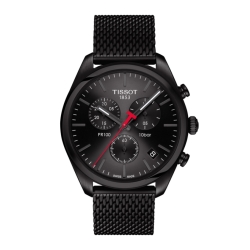 Reloj Tissot PR 100 de hombre, totalmente negro, con cronógrafo y correa de malla, ref. T1014173305100.