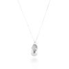 Colgante de plata con circonitas, en forma de patuco, y cadena, de Luxenter.