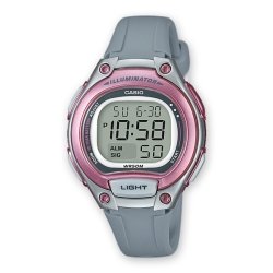 Reloj Casio digital para niña, en gris y rosa, ref. LW-203-8AVEF.