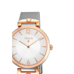 Reloj Tous de mujer "S-Mesh" con malla milanesa y detalles dorados en oro rosé, ref. 700350285.